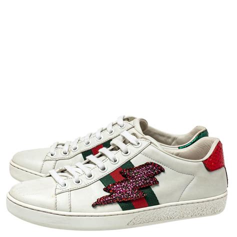 gucci sneakers lightning bolt|gucci ace sneakers sale.